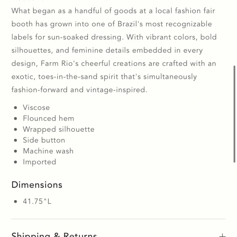 Anthropologie farm rio wrap skirt xs new with tags